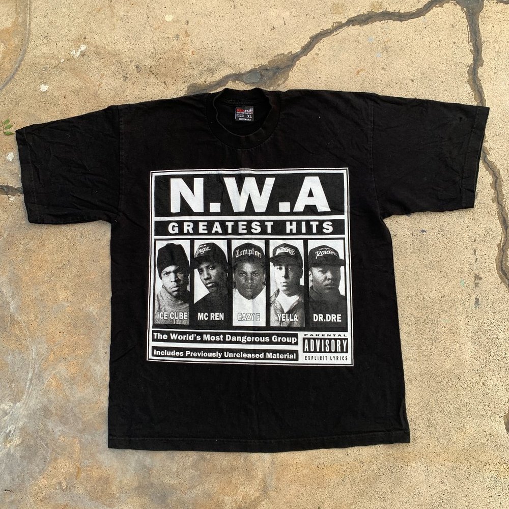 NWA Greatest Hits Album Vintage 1996 Hip Hop Rap Tee Merch Made In USA Rare XL